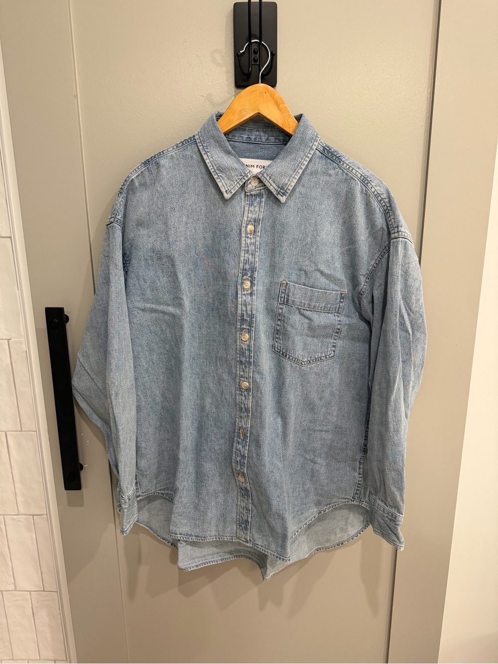 Denim Forum Light Blue Denim Button-Up Shirt